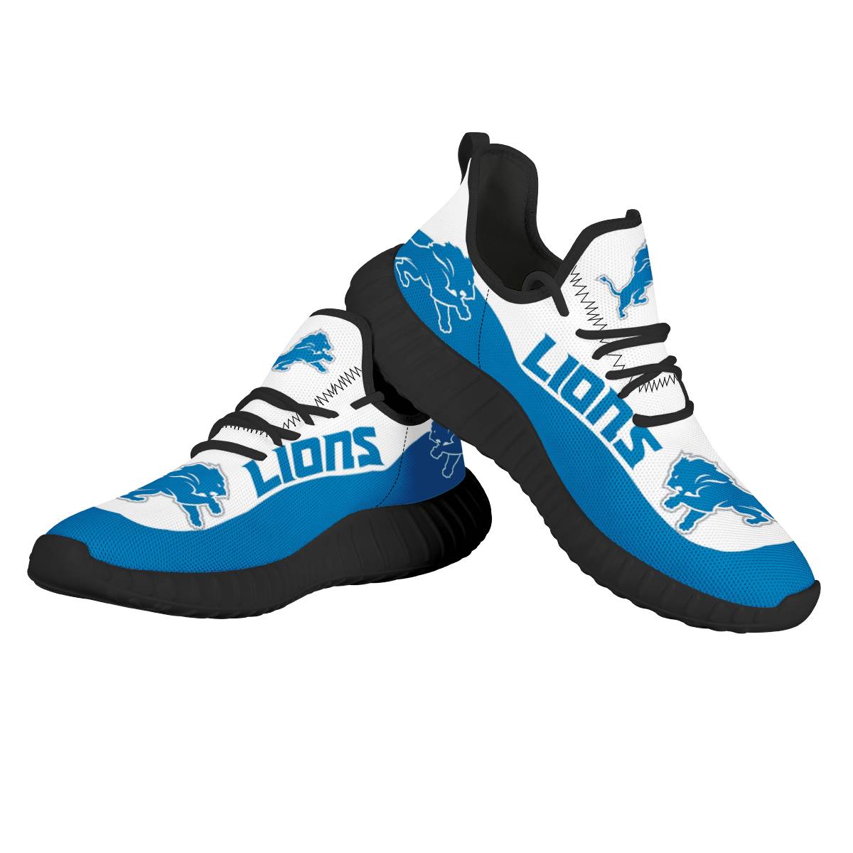 Men's NFL Detroit Lions Mesh Knit Sneakers/Shoes 006